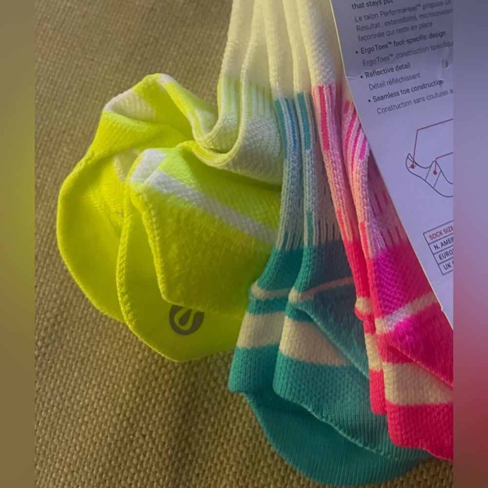 SOLD OUT on All! NWT lululemon Power Tab Socks 3pack in size Med and additional - Picture 2 of 14